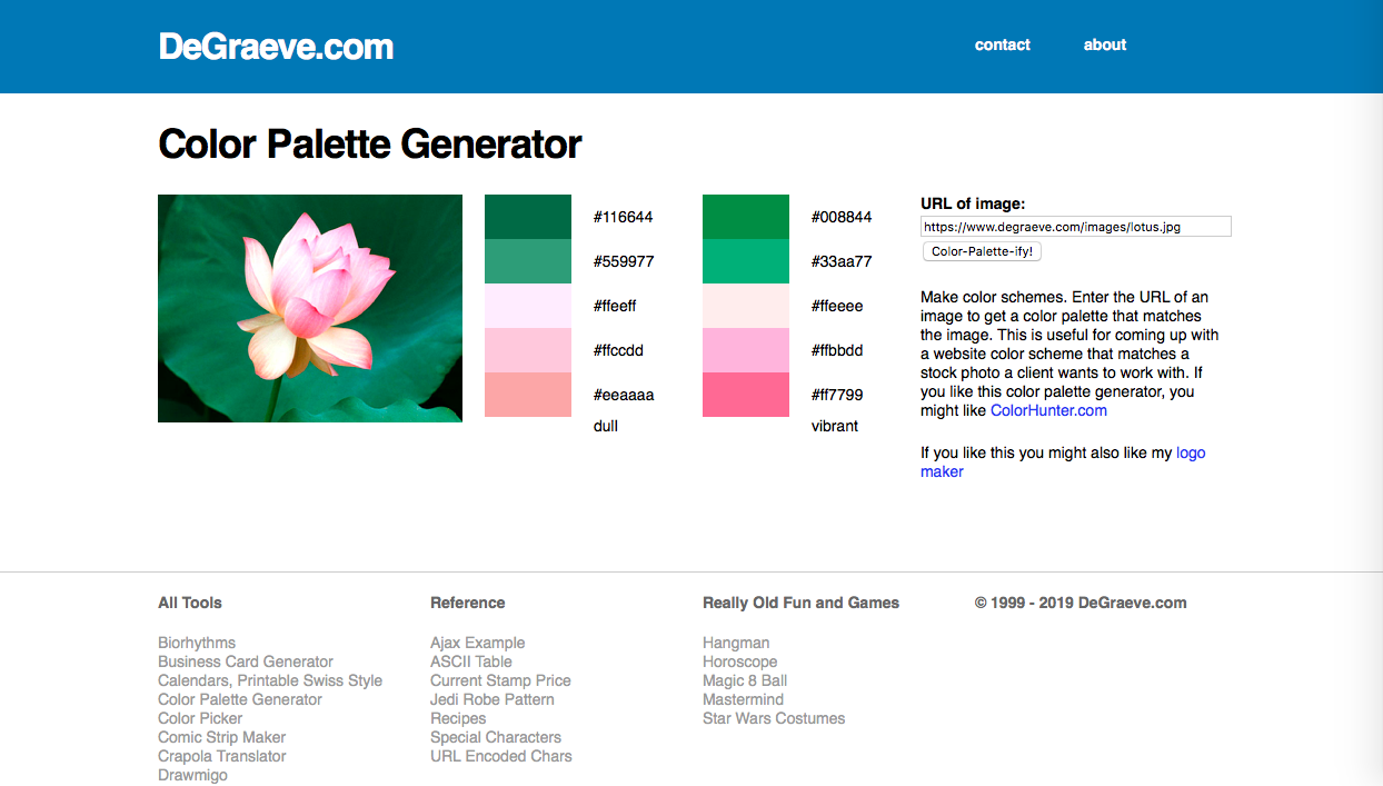 color palette generator - 画像 (写真) から抽出・分析系カラーツールまとめ