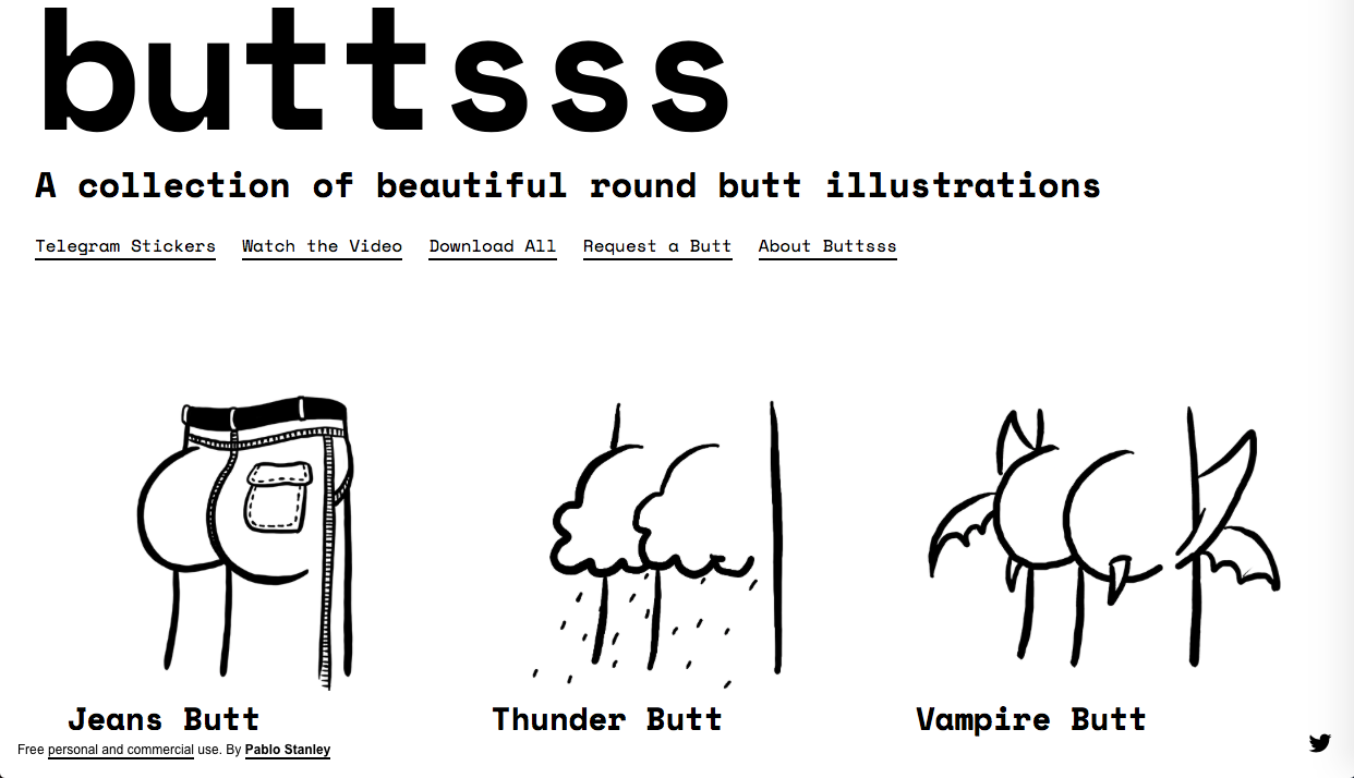 buttsss - 専門・特化型の無料(フリー)のイラスト素材サイト・サービスまとめ