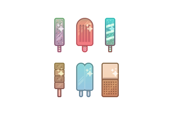 ice cream icons - Adobe Illustratorのチュートリアルの一覧まとめ