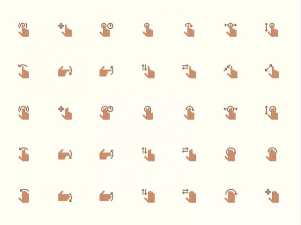 40 hand gesture icons sketch resource - 無料で利用できるSketch用のUIキット・デザイン素材まとめ